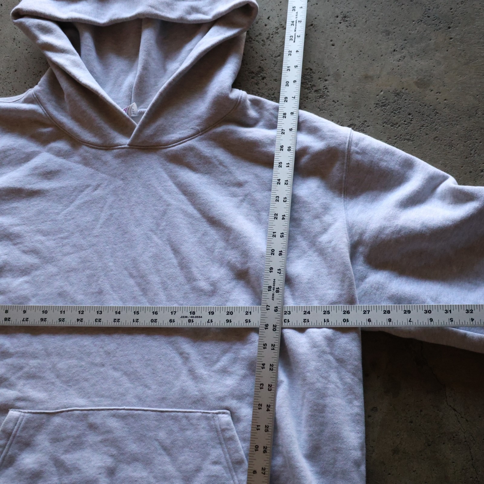 Made Blank Heather Gray Pullover Hoodie Size 2xl Boxy Fit Plain Sweatshirt — image 4 of 5
